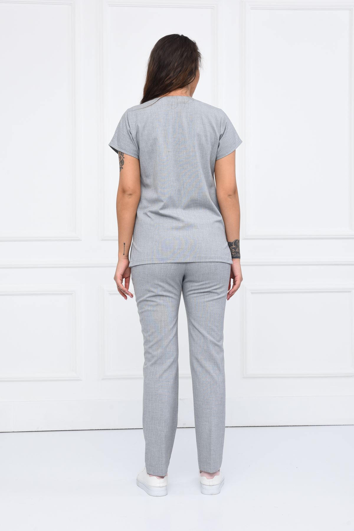 Nefmed Üniforma Greys Santana Açık Gri Kadın Takım