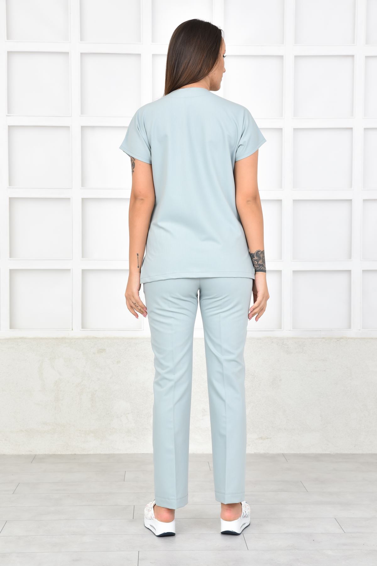 Nefmed Üniforma Greys Açık Küf Kadın Takım