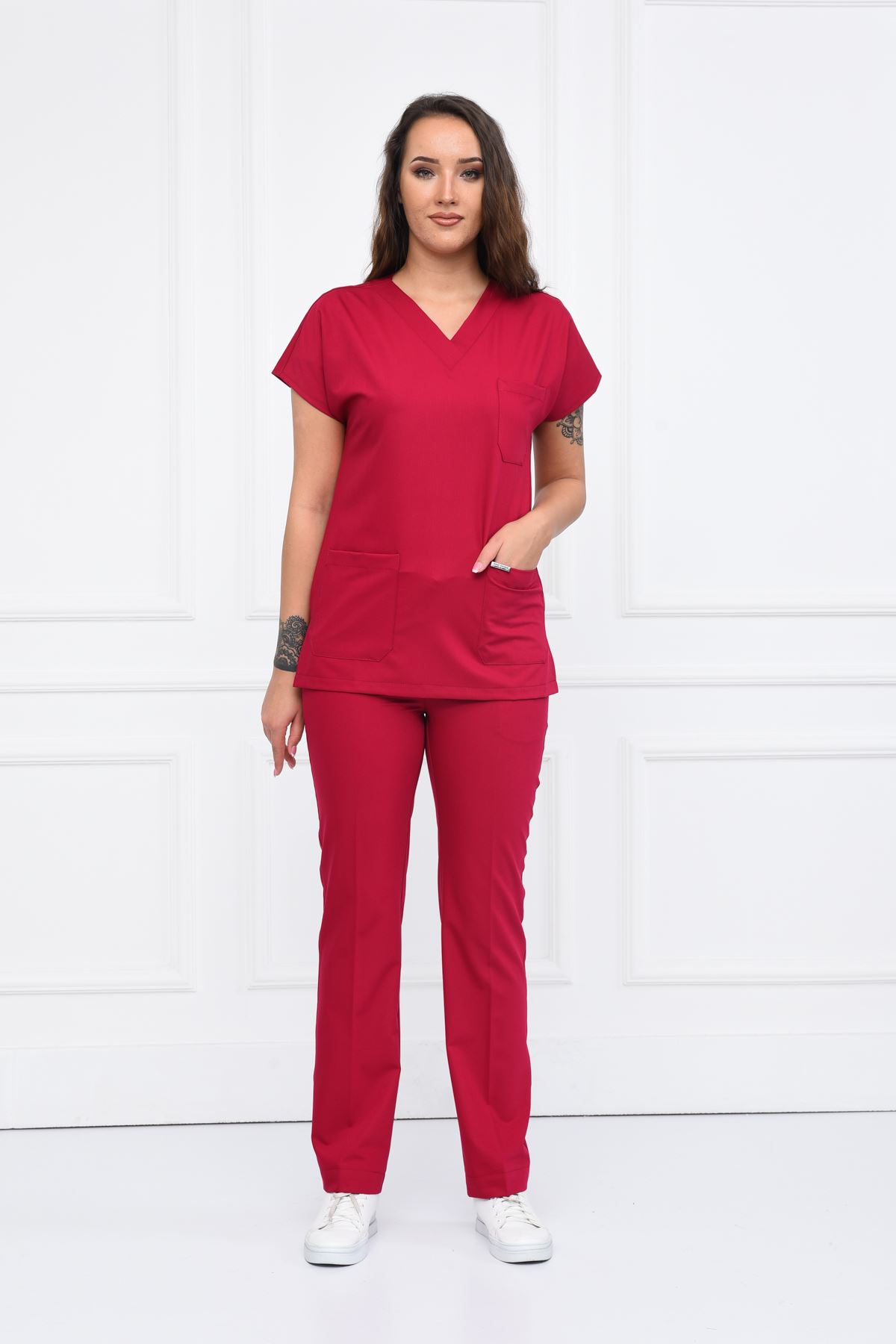 Nefmed Üniforma Greys Fuşya Kadın Takım