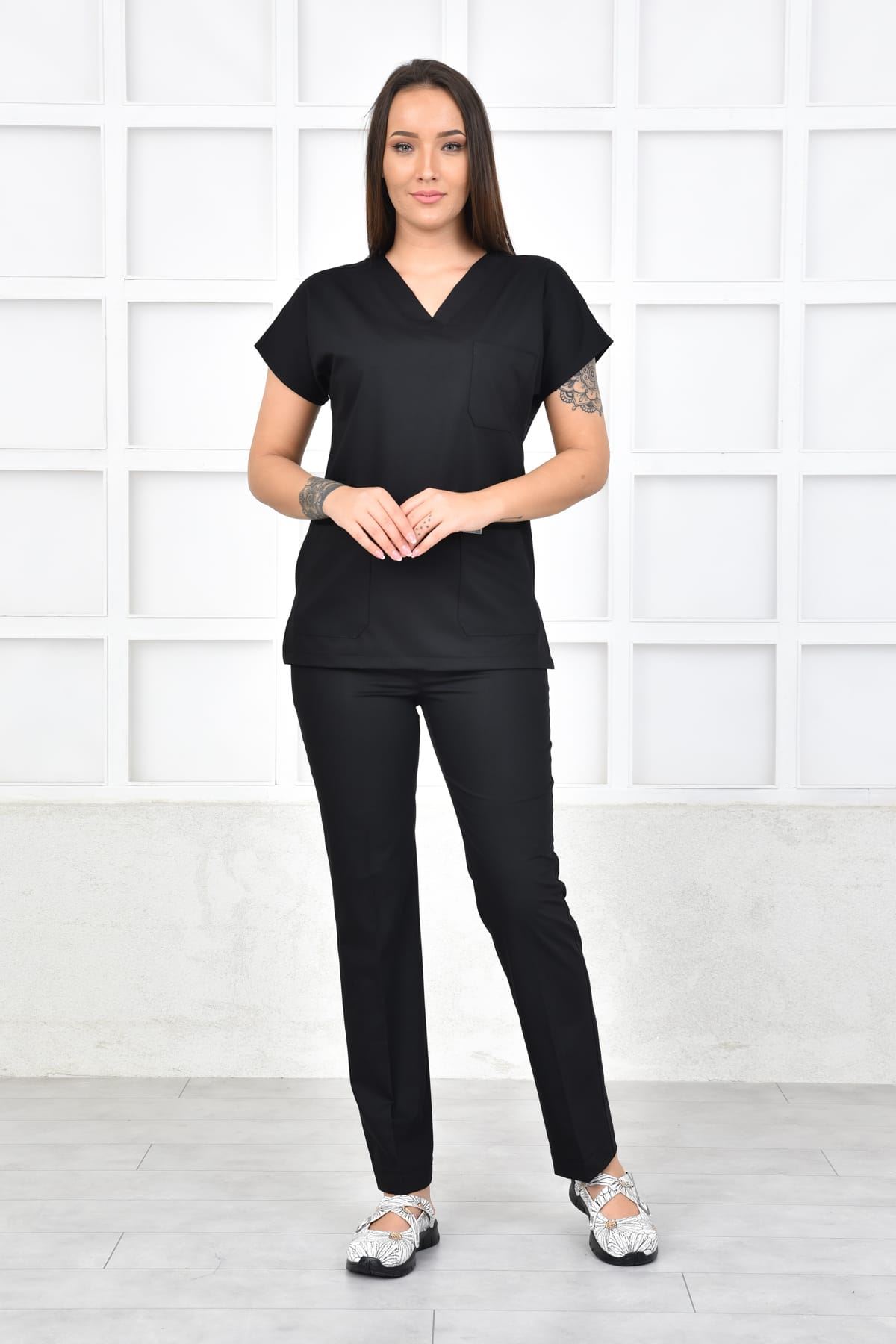 Nefmed Üniforma Greys Siyah Kadın Takım