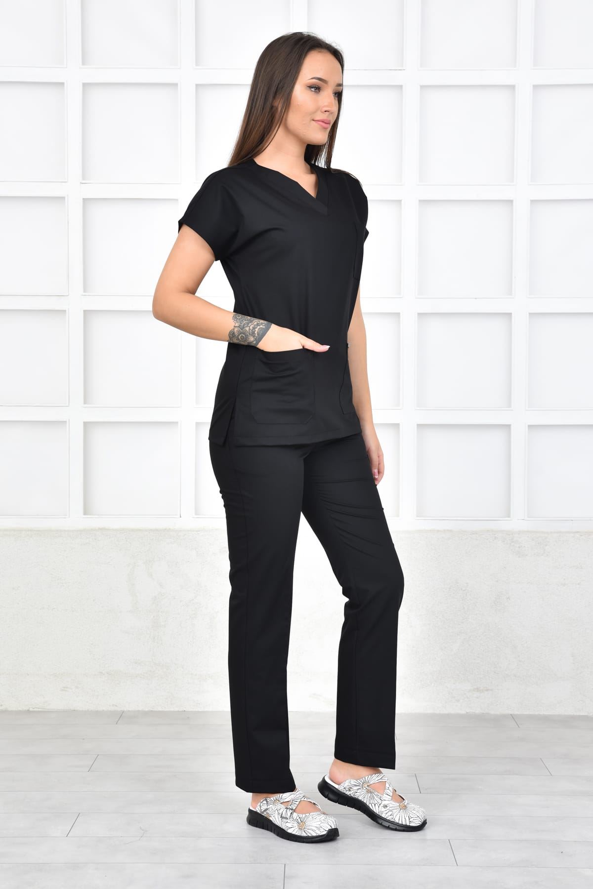 Nefmed Üniforma Greys Siyah Kadın Takım