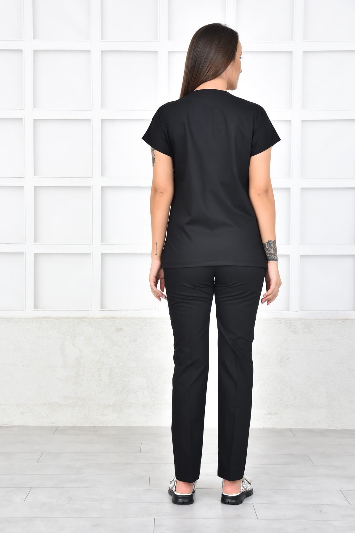 Nefmed Üniforma Greys Siyah Kadın Takım