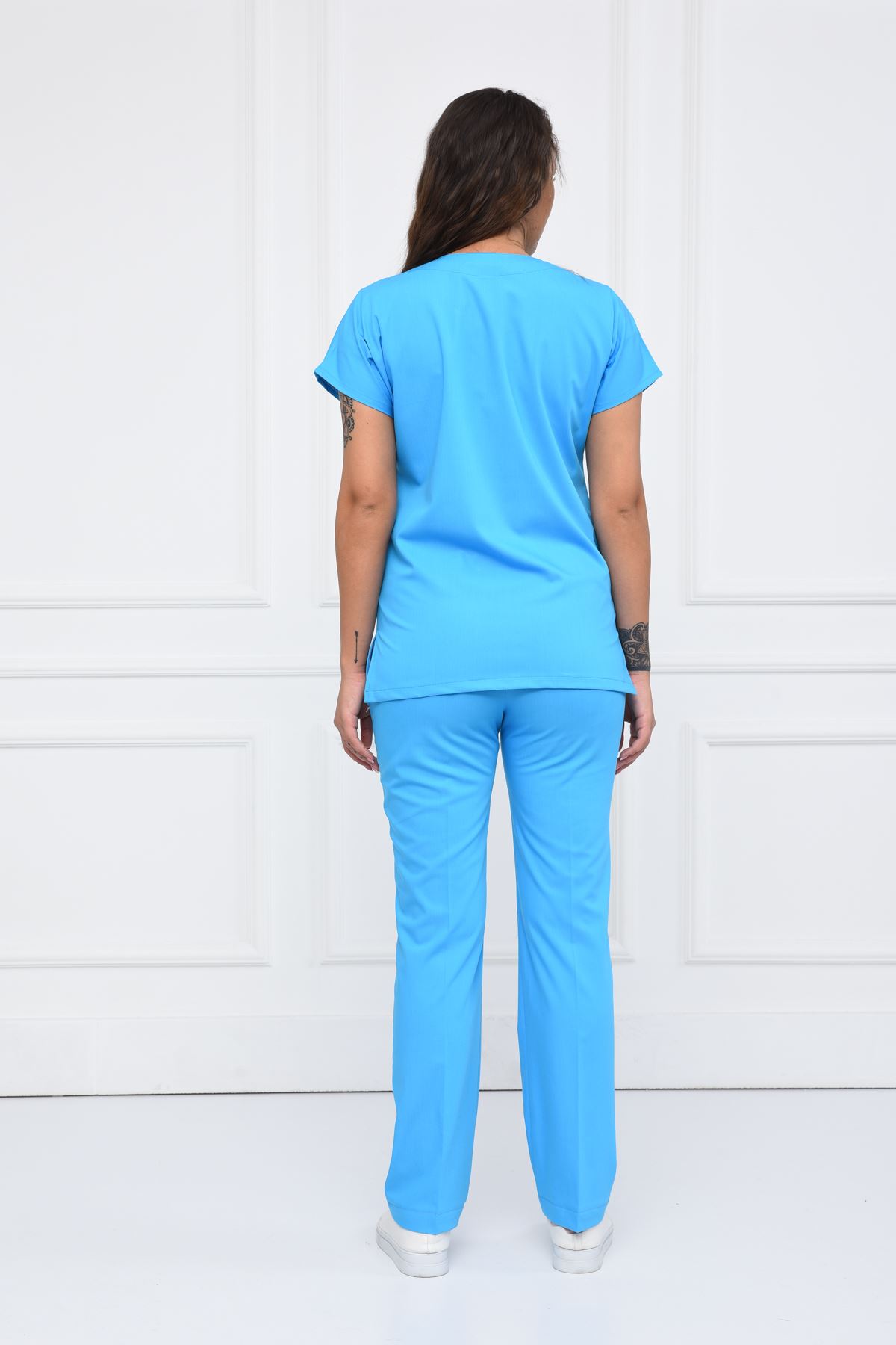 Nefmed Üniforma Greys Turkuaz Mavi Kadın Takım 