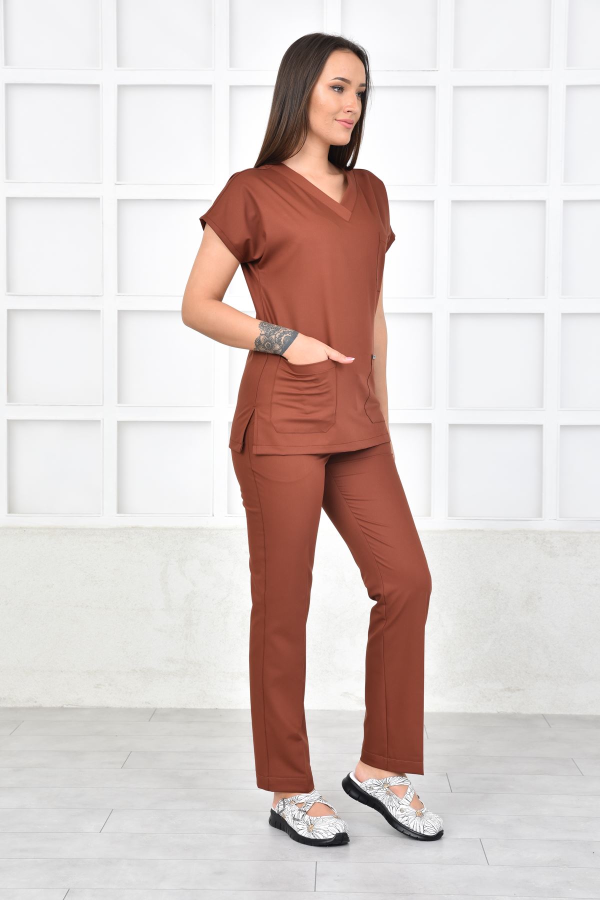 Nefmed Üniforma Greys Kiremit Kadın Takım