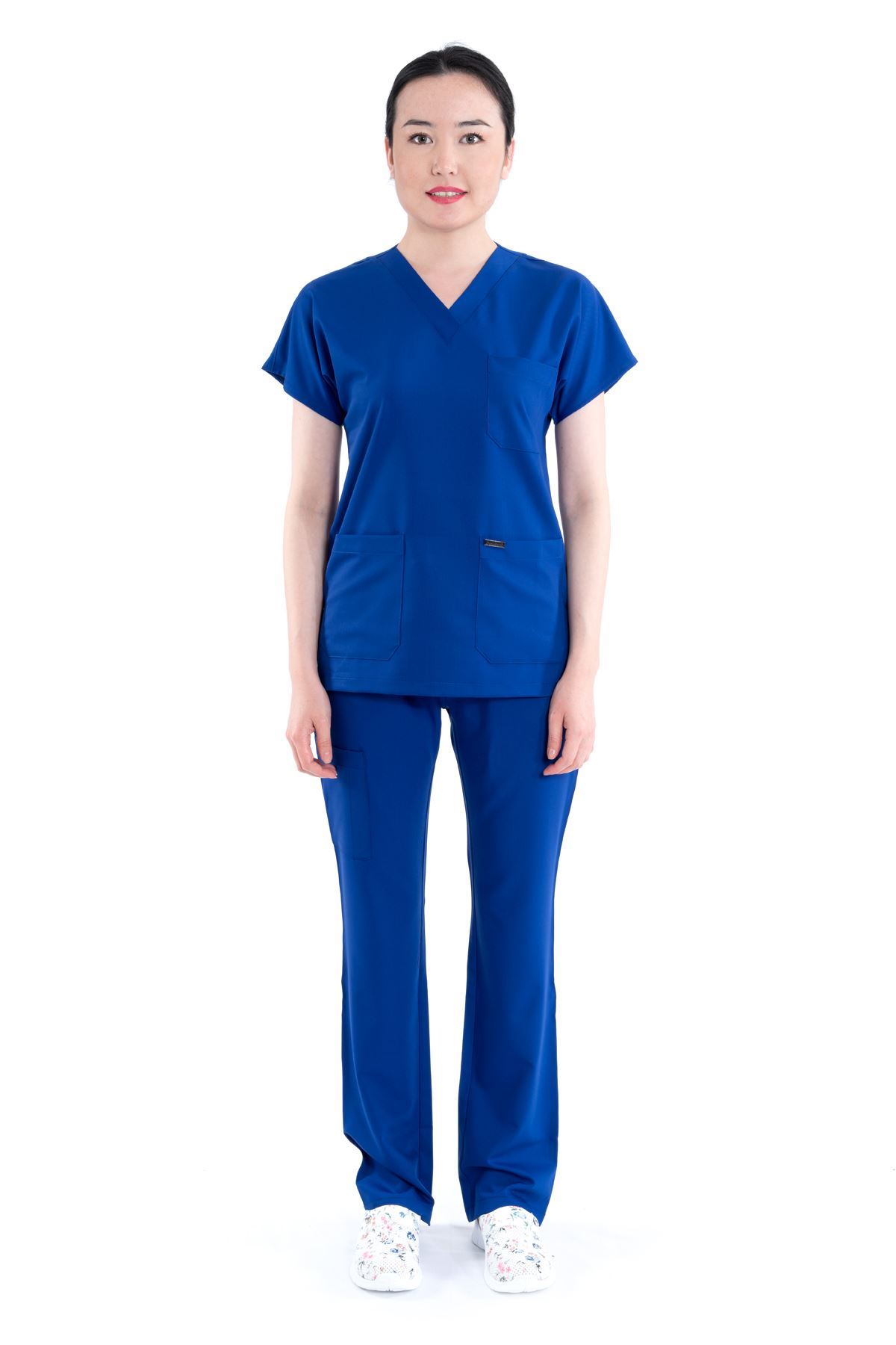 Nefmed Üniforma Greys Saks Mavi Kadın Takım