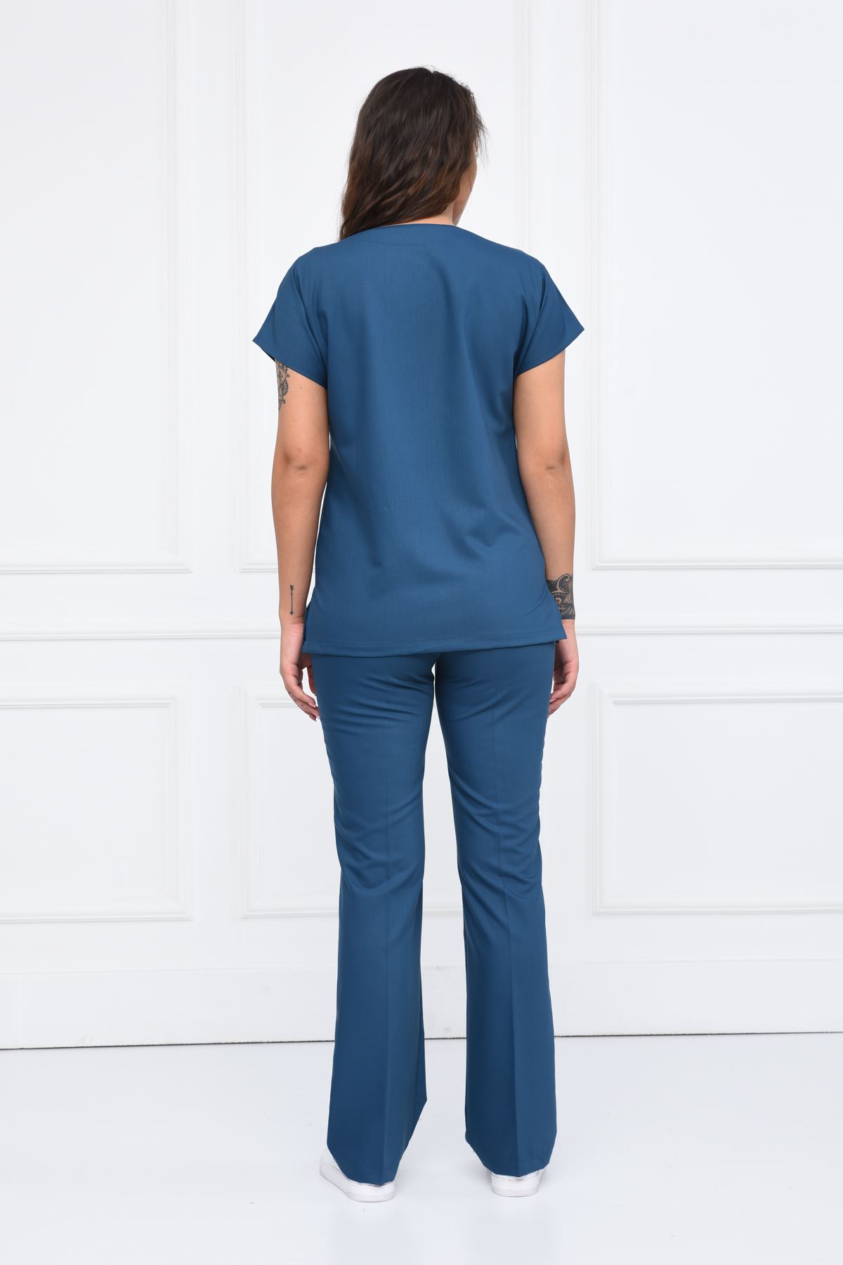 Nefmed Üniforma Greys Petrol Mavi Kadın Takım