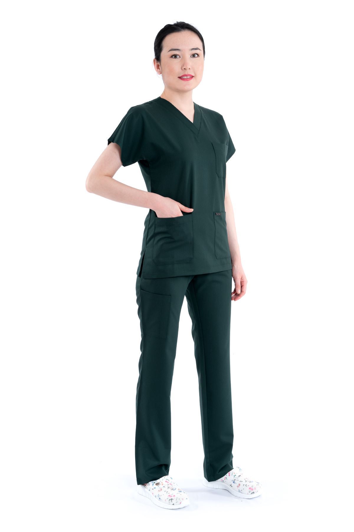 Nefmed Üniforma Zümrüt Yeşili Kadın Takım