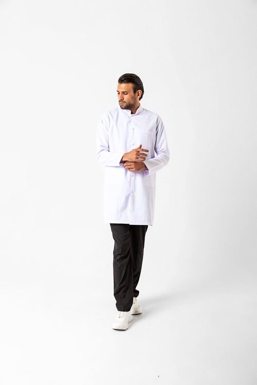 Beyaz Alpaka Hakim Yaka Erkek Önlük