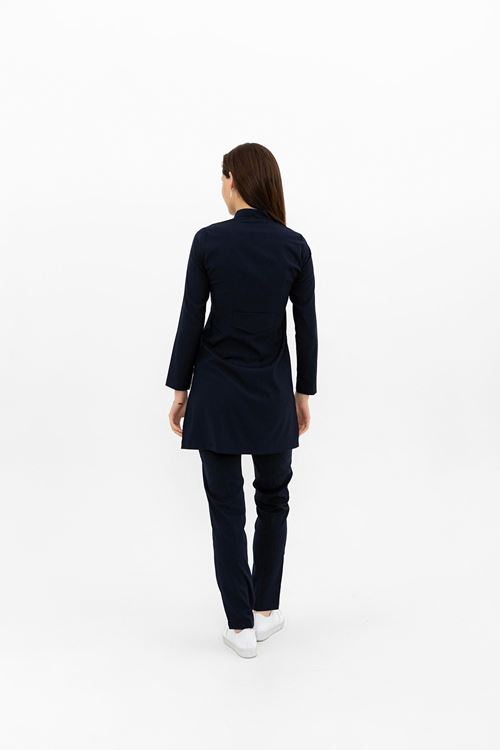 Nef Medikal Yarıdan Hakim Lacivert Tesettür Takım