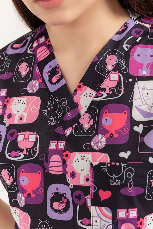 Nef Medikal Greys Desenli Kadın Takım