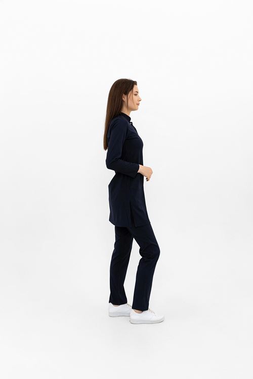 Nef Medikal Yarıdan Hakim Lacivert Tesettür Takım