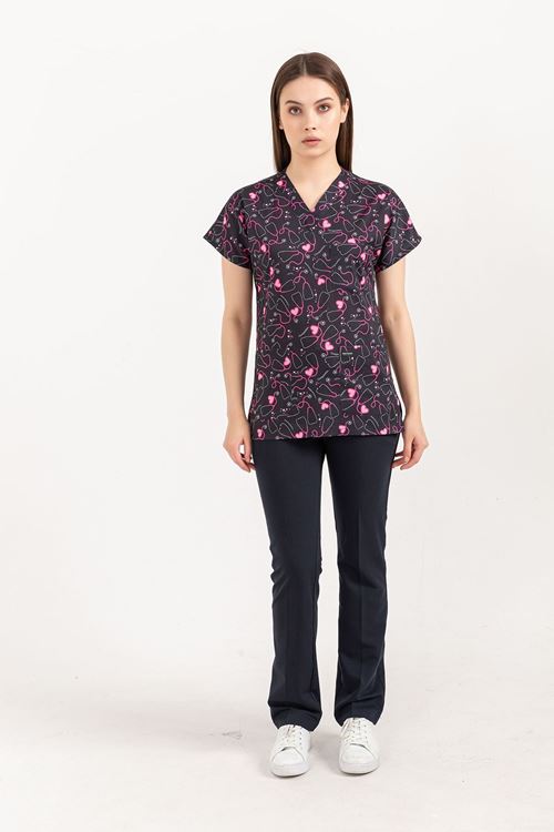 Nef Medikal Greys Desenli Kadın Takım