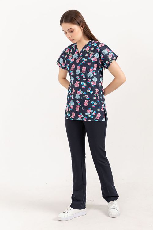 Nef Medikal Greys Desenli Kadın Takım