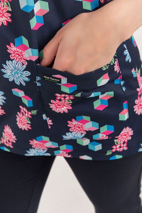 Nef Medikal Greys Desenli Kadın Takım