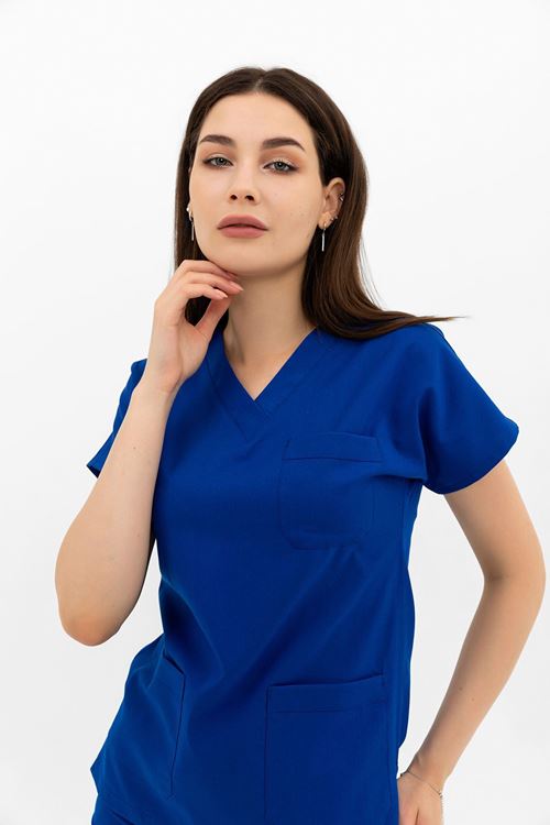 Nef Medikal Greys Saks Mavi Kadın Takım