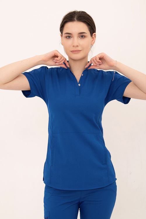 Nef Medikal Line Saks Mavi Kadın Takım