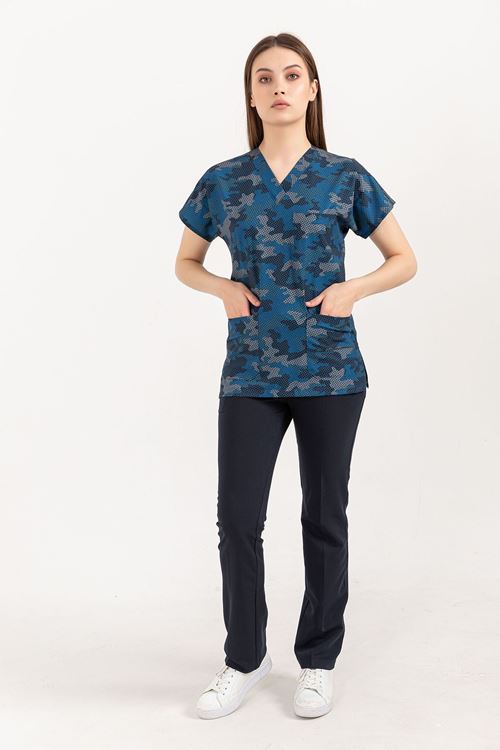 Nef Medikal Greys Desenli Kadın Takım