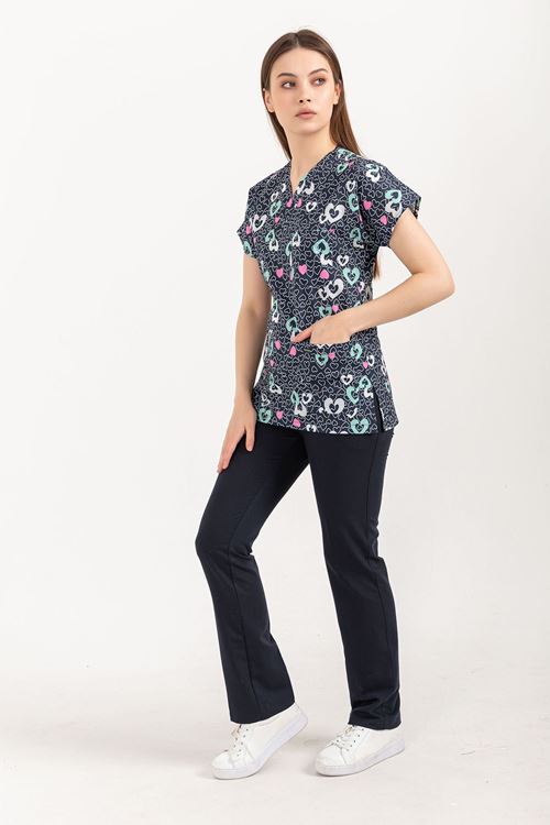 Nef Medikal Greys Desenli Kadın Takım