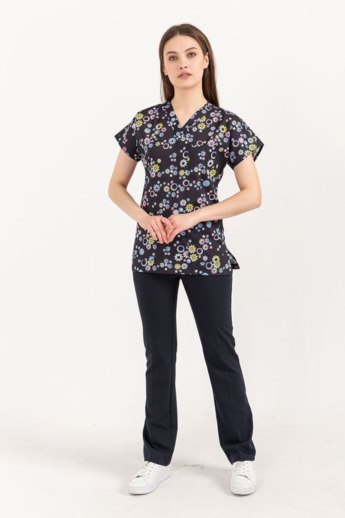 Nef Medikal Greys Desenli Kadın Takım