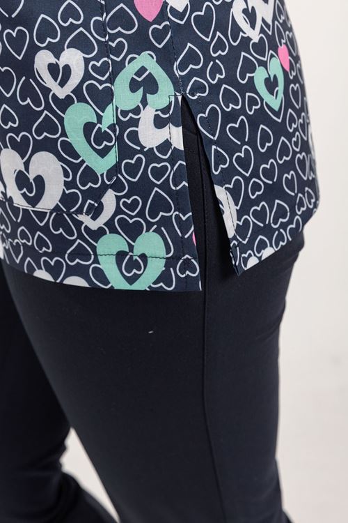 Nef Medikal Greys Desenli Kadın Tek Üst