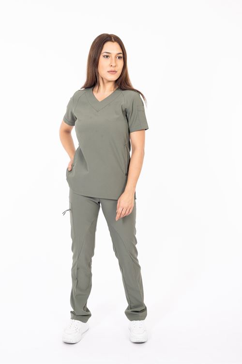 Nef Medikal Hood Comfort Haki Kadın Takım