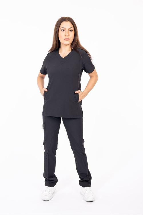 Nef Medikal Hood Comfort Siyah Kadın Takım