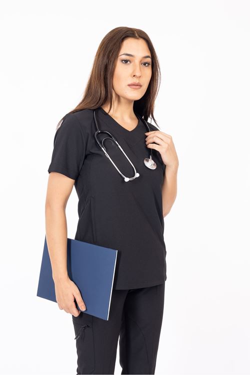 Nef Medikal Hood Comfort Siyah Kadın Takım