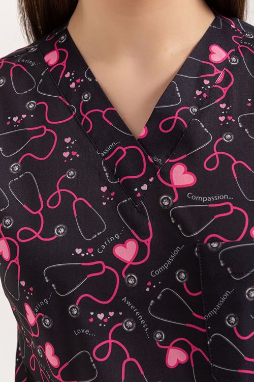 NEF GREYS STETESKOP DESENLİ TEK ÜST