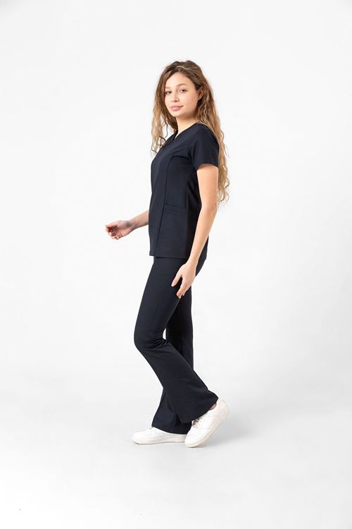 Nef Medikal Drop Collar Lacivert Kadın Takım