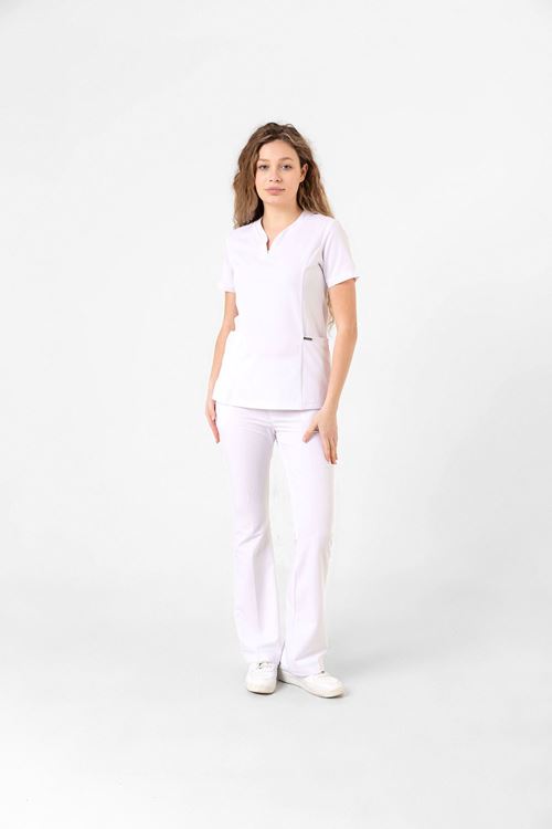 Nef Medikal Drop Collar Beyaz Kadın Takım