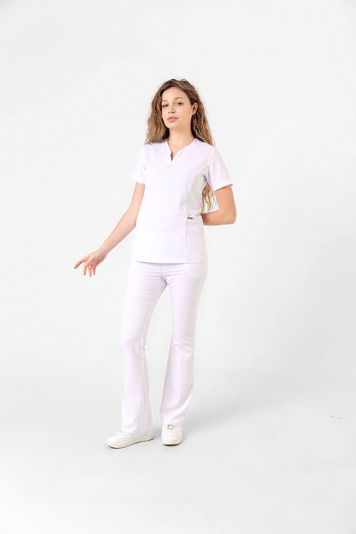 Nef Medikal Drop Collar Beyaz Kadın Takım