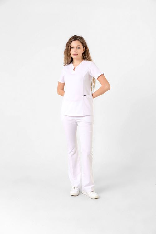 Nef Medikal Drop Collar Beyaz Kadın Takım