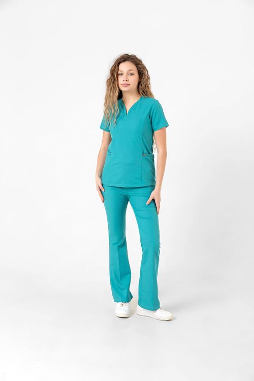 Nef Medikal Drop Collar Turkuaz Yeşili Kadın Takım