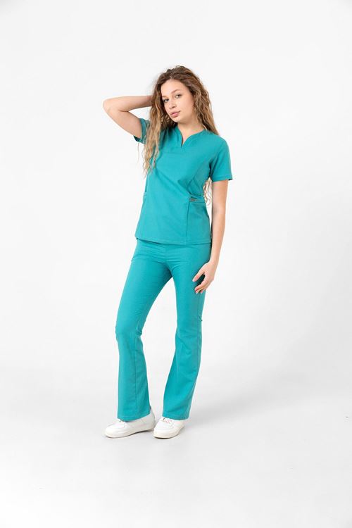 Nef Medikal Drop Collar Turkuaz Yeşili Kadın Takım