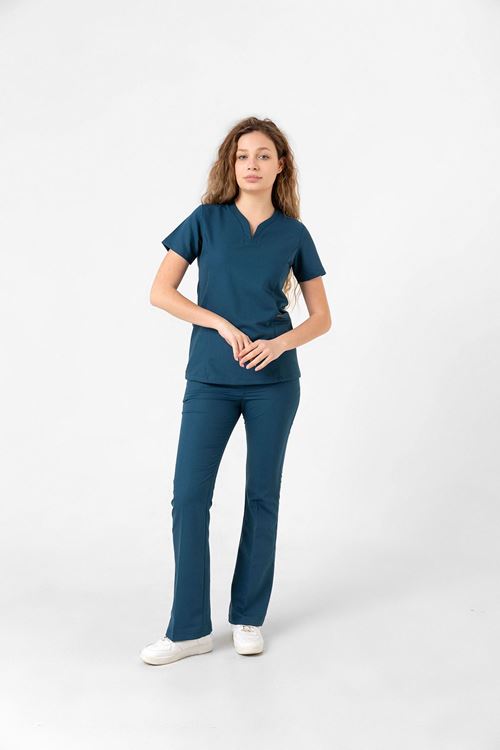 Nef Medikal Drop Collar Petrol Yeşili Kadın Takım