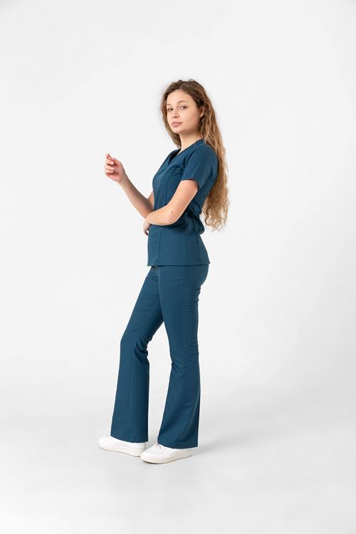 Nef Medikal Drop Collar Petrol Yeşili Kadın Takım