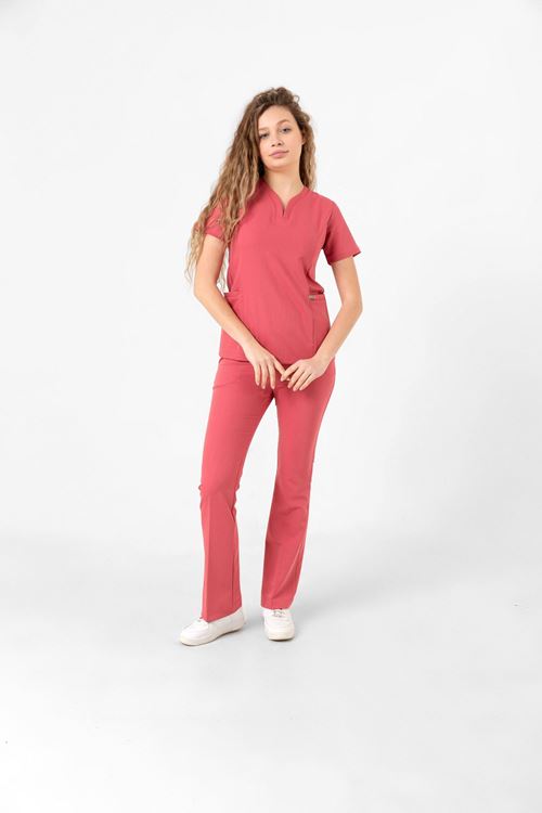 Nef Medikal Drop Collar Gül Kurusu Kadın Takım