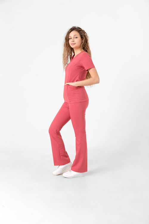 Nef Medikal Drop Collar Gül Kurusu Kadın Takım