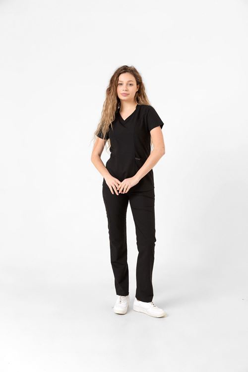 Nef Medikal Butterfly Collar Lacivert Kadın Takım