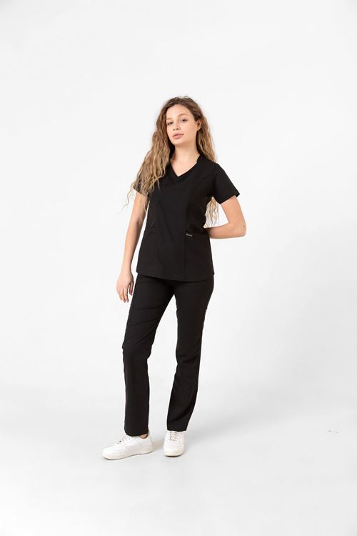 Nef Medikal Butterfly Collar Lacivert Kadın Takım