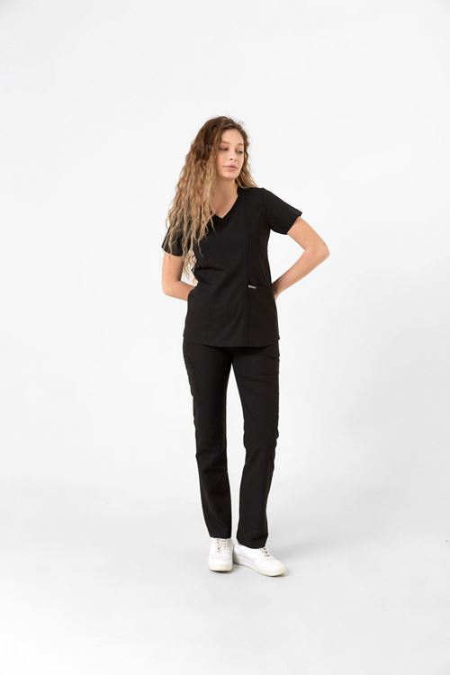 Nef Medikal Butterfly Collar Lacivert Kadın Takım