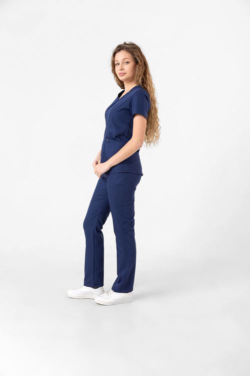 Nef Medikal Butterfly Collar Indigo Kadın Takım