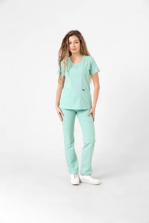 Nef Medikal Butterfly Collar Su Yeşili Kadın Takım