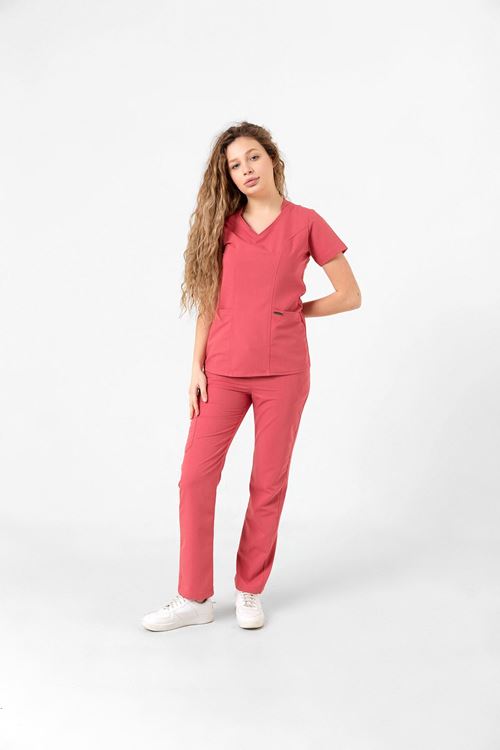 Nef Medikal Butterfly Collar Gül Kurusu Kadın Takım