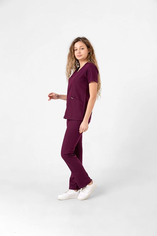 Nef Medikal Butterfly Collar Mürdüm Kadın Takım