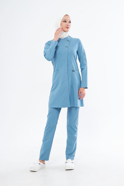 Nef Medikal Elegance Bulut Mavi Tesettür Takım