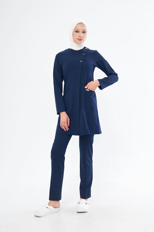 Nef Medikal Elegance Indigo Tesettür Takım