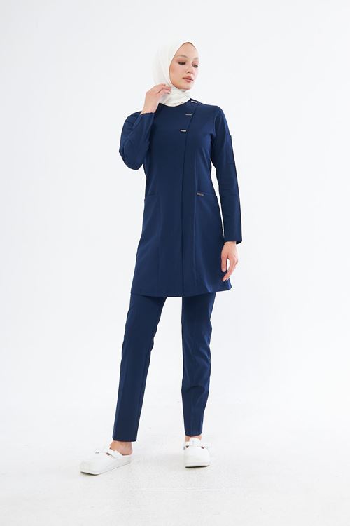 Nef Medikal Elegance Indigo Tesettür Takım