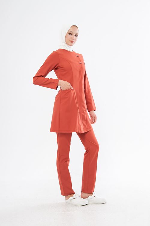 Nef Medikal Elegance Turuncu Tesettür Takım