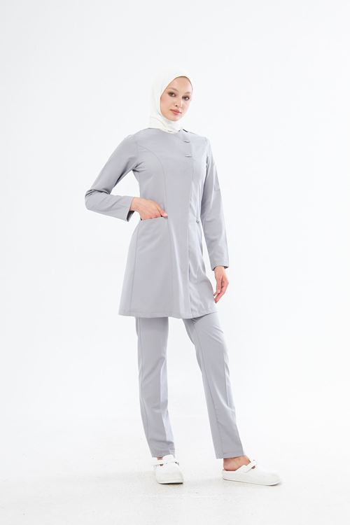 Nef Medikal Elegance Açık Gri Tesettür Takım